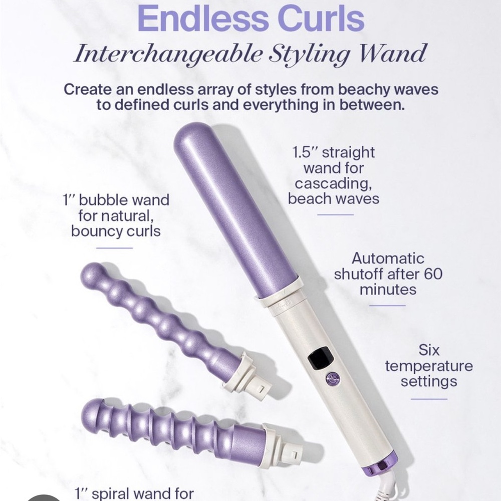 Monet Purple and White Interchangeable Styling Wand